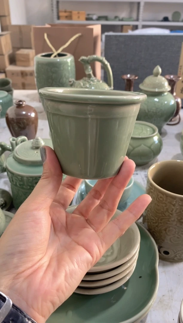 耀州窑青釉素面茶漏 一个  微瑕处理