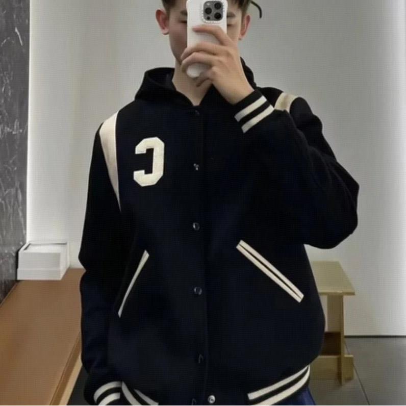 全新未使用 Celine/思琳 撞色拼接休闲单排扣夹克外套/50