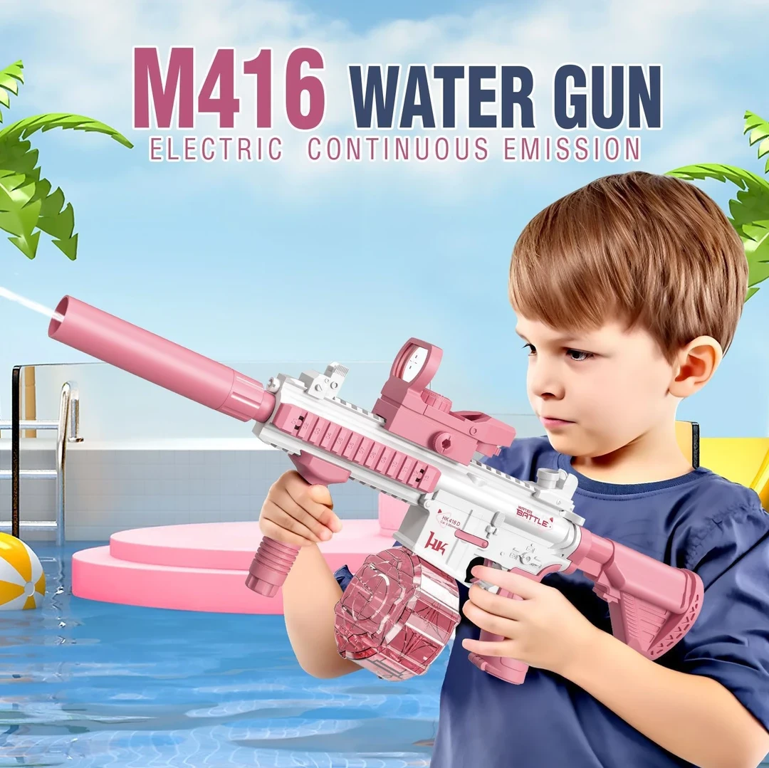 夏季水枪玩具网红爆款电动升级版自动连发可充电M416玩具枪打水仗