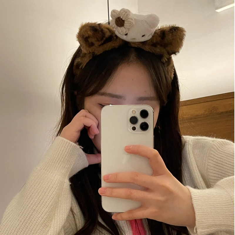 小猫kt豹纹发箍女款可爱猫耳朵头箍新款新款洗脸化妆敷面膜头箍