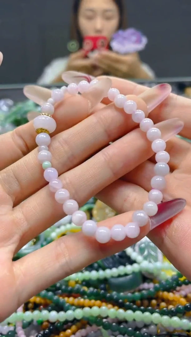 颈饰未镶嵌翡翠5MM/R/翡翠A货，一件也是批发价