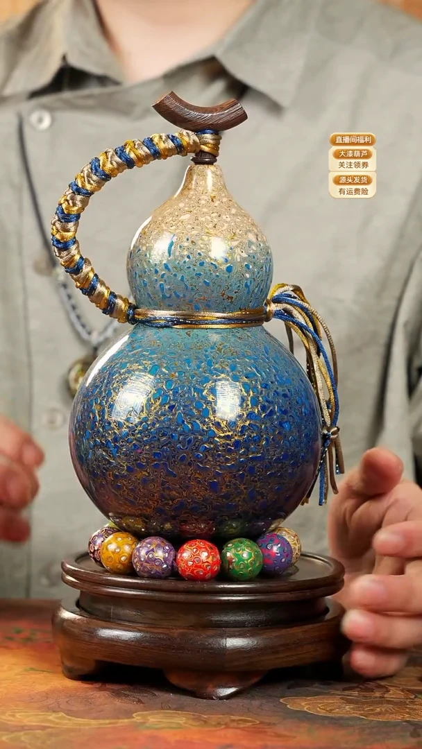 WH110漆艺酒葫芦不包手串及旋转底座