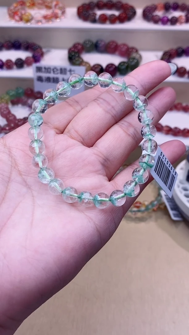 未镶嵌手串水晶翠绿幽灵单圈7m+