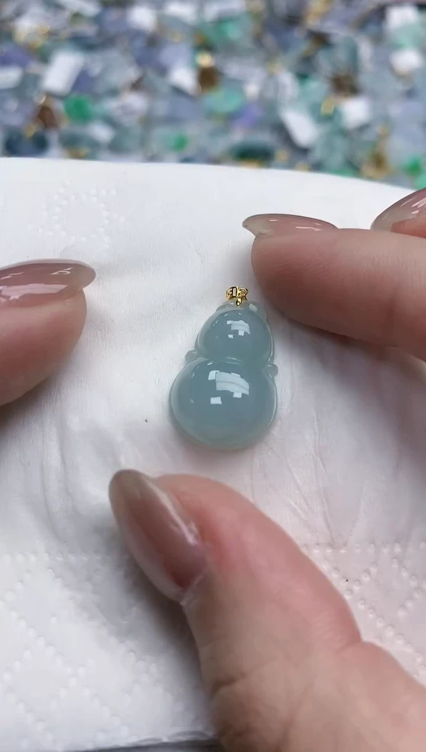 【闪购商品】翡翠颈饰18K金镶嵌天然缅甸翡翠A货