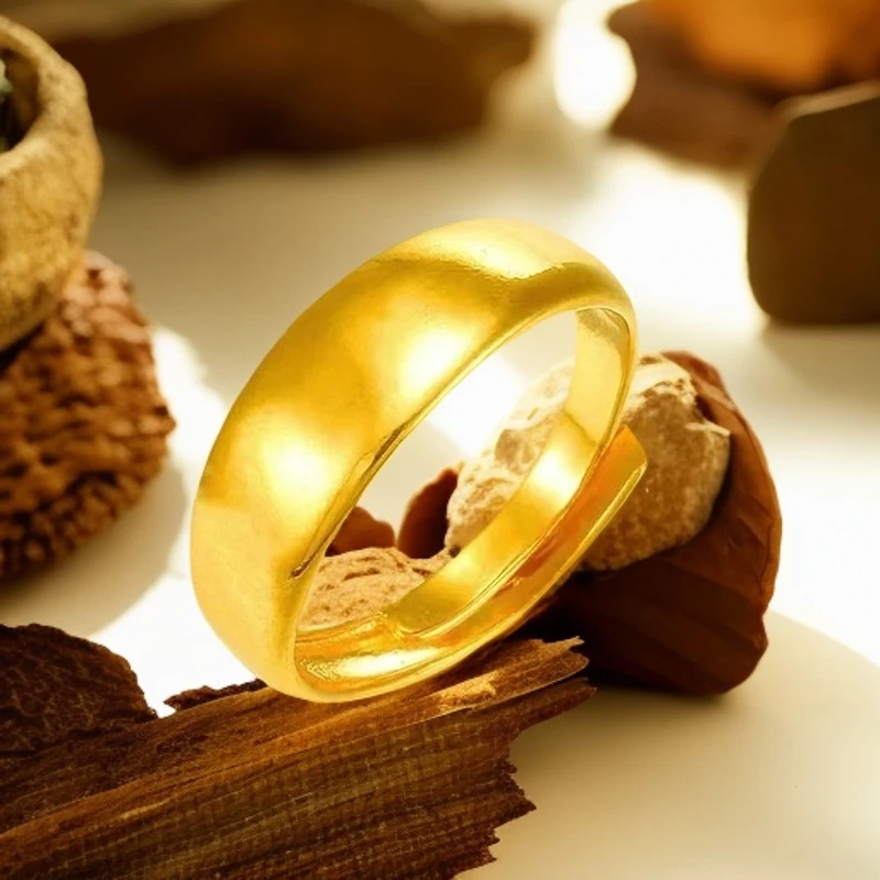 古法工艺简约光面戒指男女通用创意DIY新