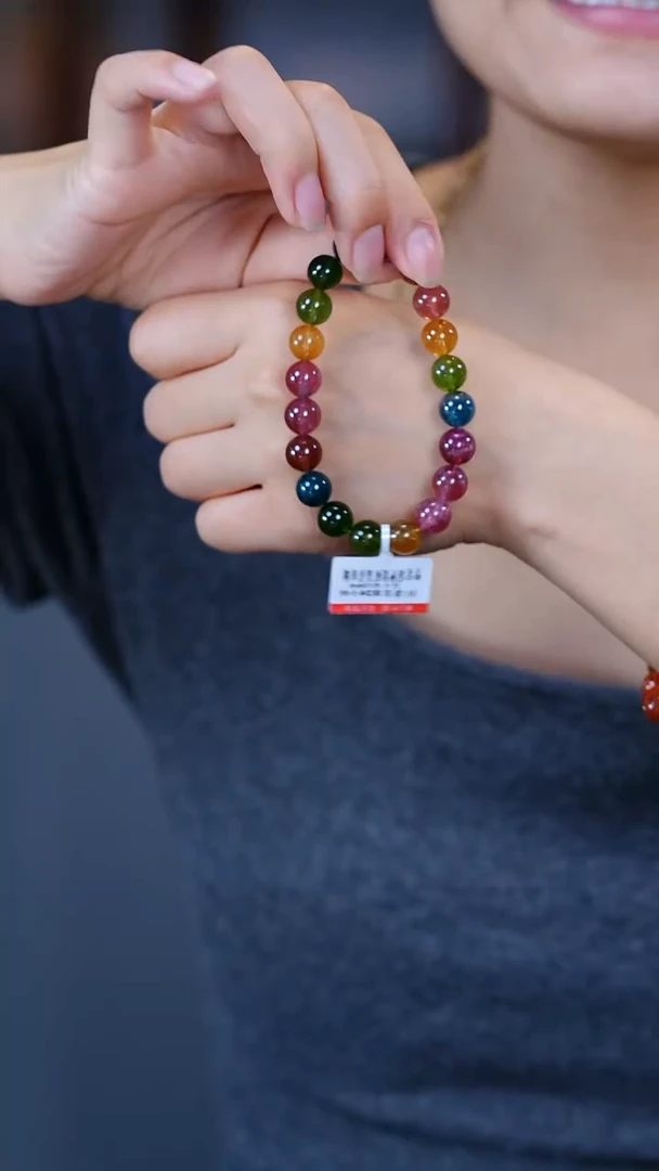 色标彩虹碧玺单圈10mm未镶嵌碧玺（多样性发其一）