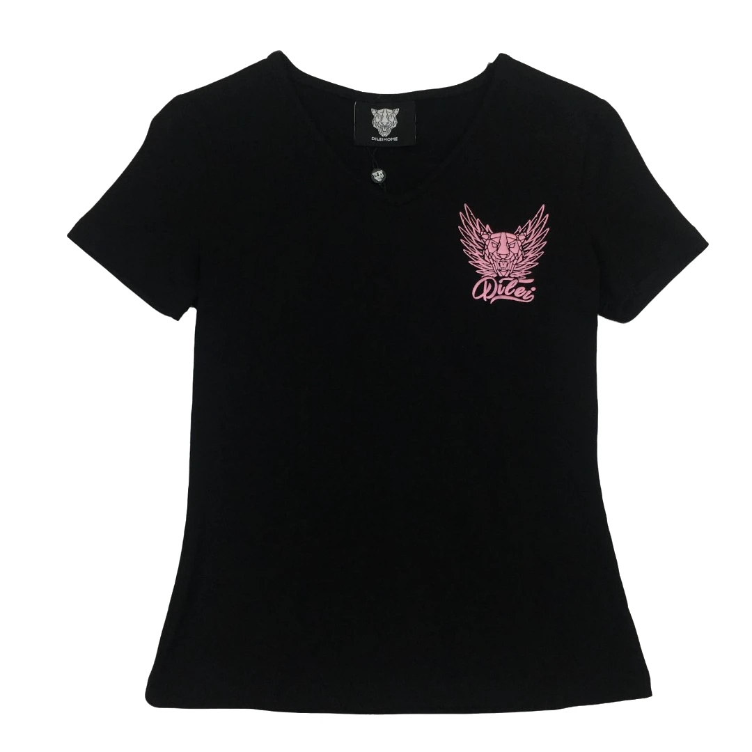 DILEI/帝垒M2302DT6639短袖T恤时尚休闲夏季黑色针织