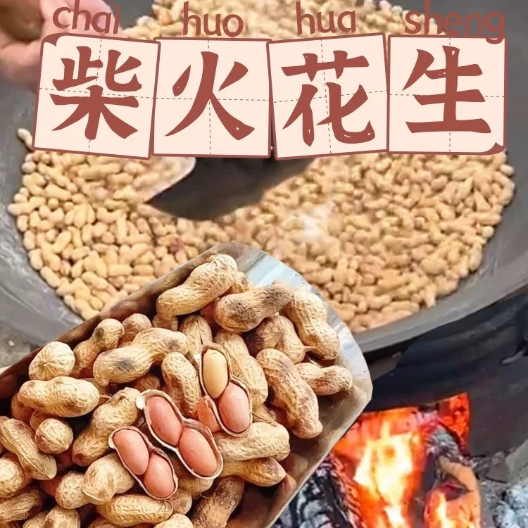 老师傅现炒花生带壳原味柴火锅巴炒花生下酒菜2024年秋冬新花生