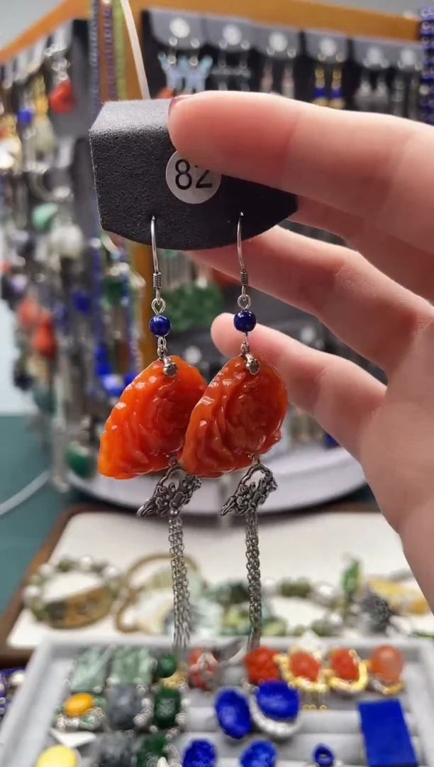 【闪购商品】翡翠耳饰银S925镶嵌饰品