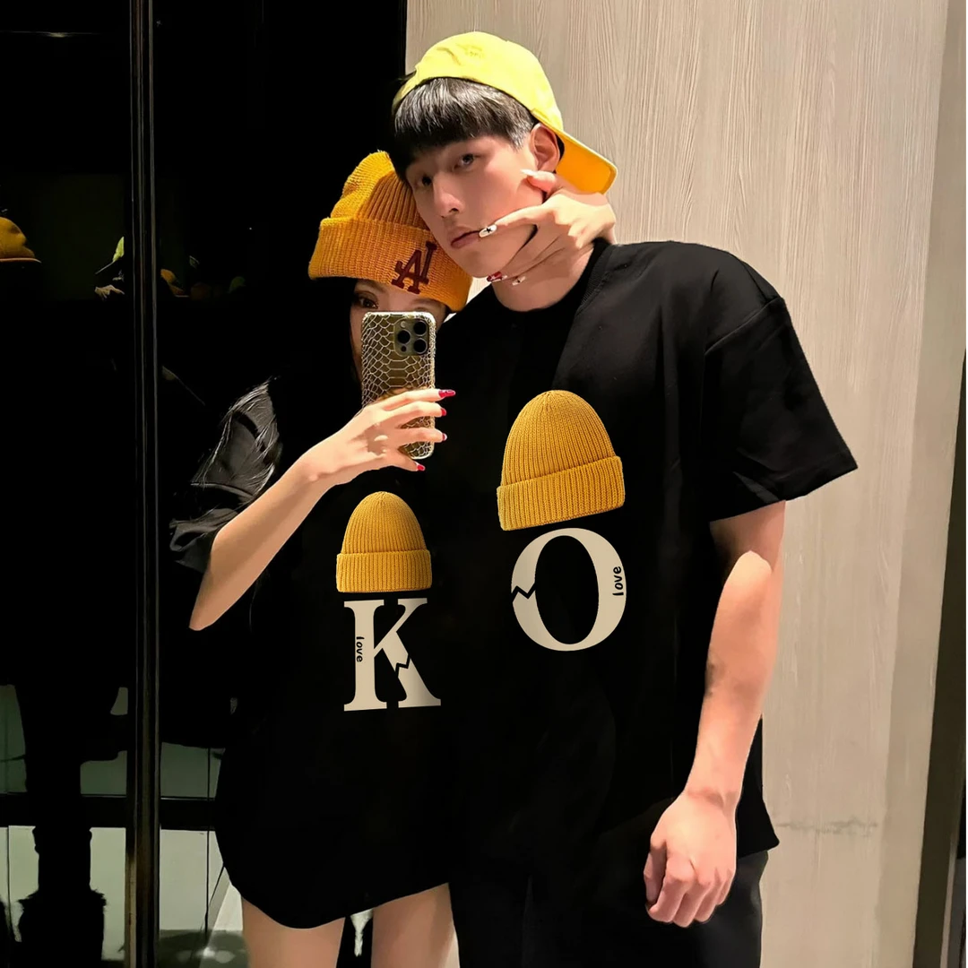 不一样特别的情侣装短袖t恤2025新款夏季独特超好看法式超火高级