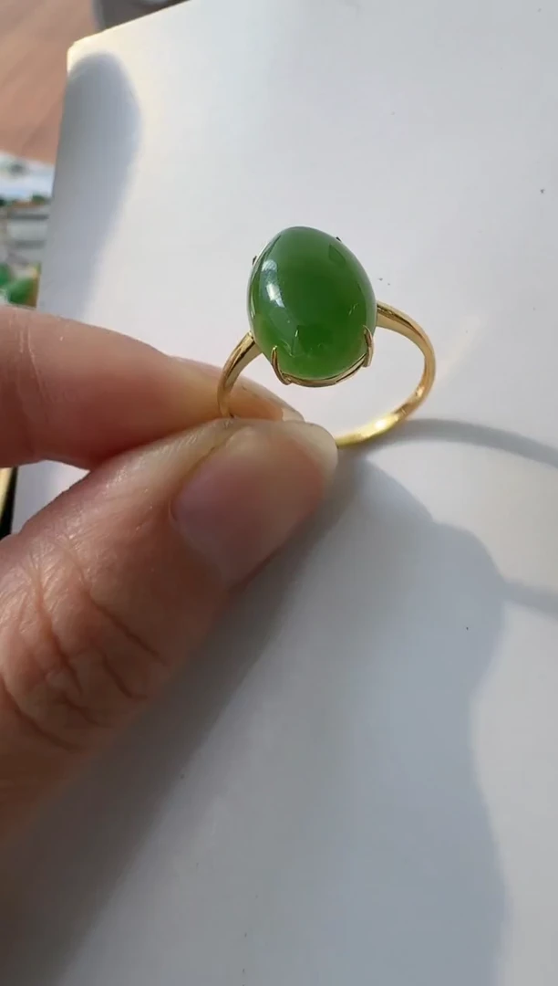 【闪购商品】和田玉w18K金镶嵌戒指