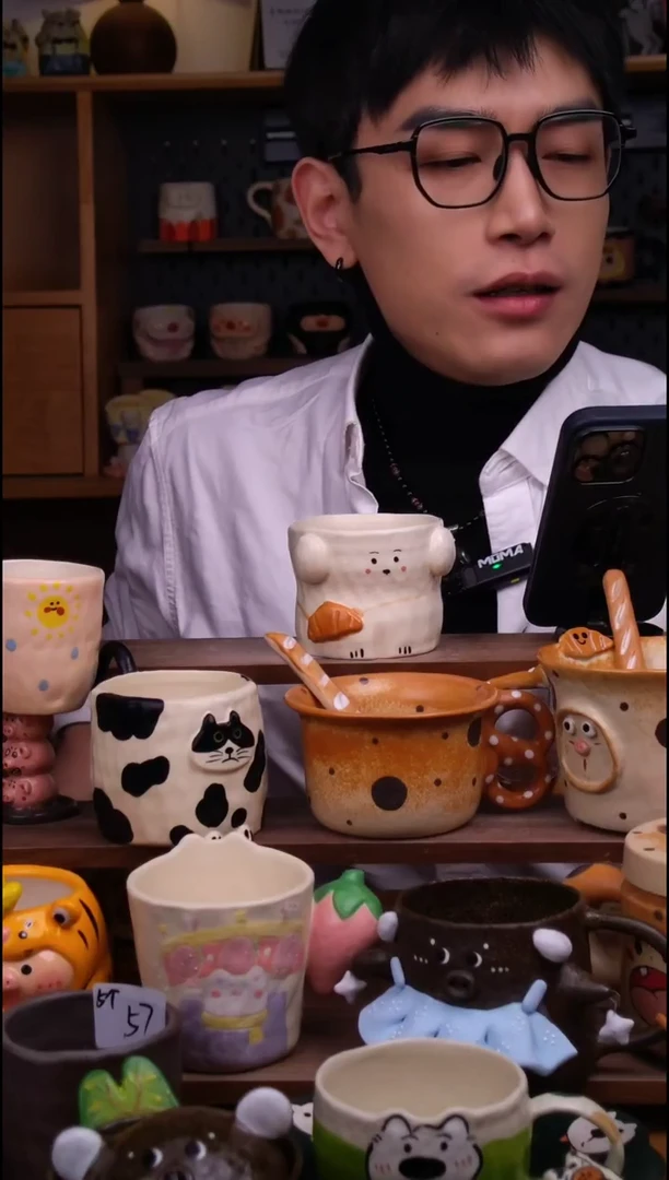 杯子陶景德镇可爱设计师款陶瓷