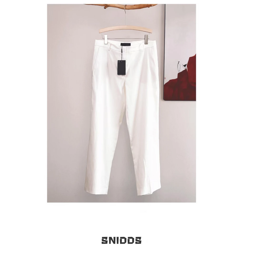 3//1  女士春季 通勤风亚麻混纺垂感直筒休闲裤