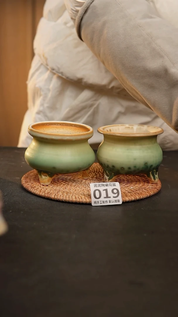 【闪购商品】瓷片019泥泥手工花盆口7-8