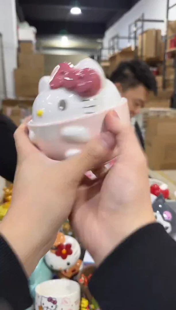 瓷片原盒Q版kt猫炖盅