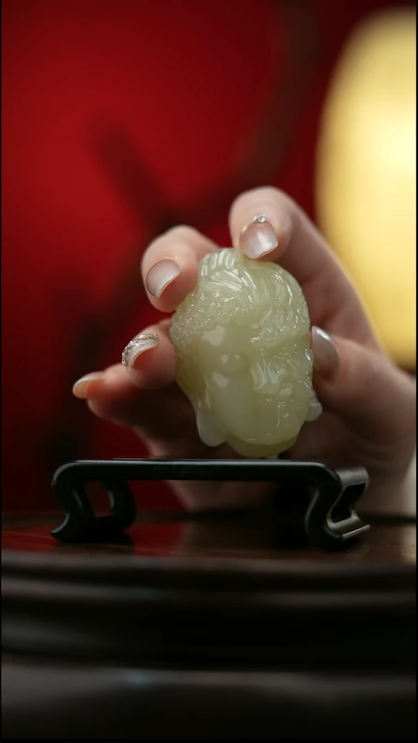 玉【一念之间佛魔 】天然玉石手把件