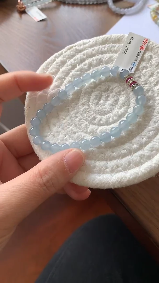 未镶嵌手串翡翠蓝底冰手串