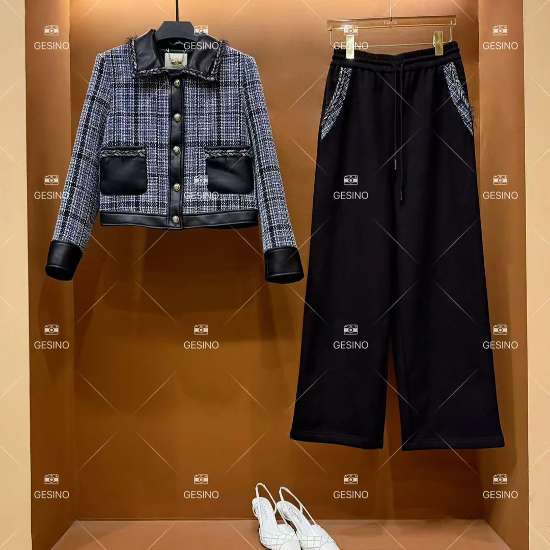 秋季设计师轻奢小香风英伦小众法式两件套碎花套装QD-2025187