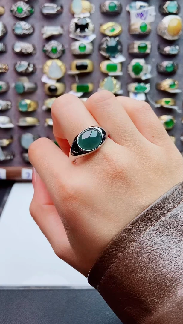 未镶嵌戒指翡翠天然翡翠男戒