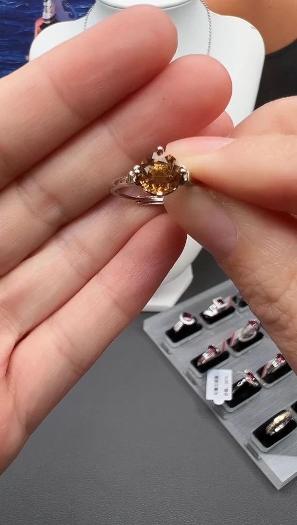 银S925镶嵌戒指水晶81