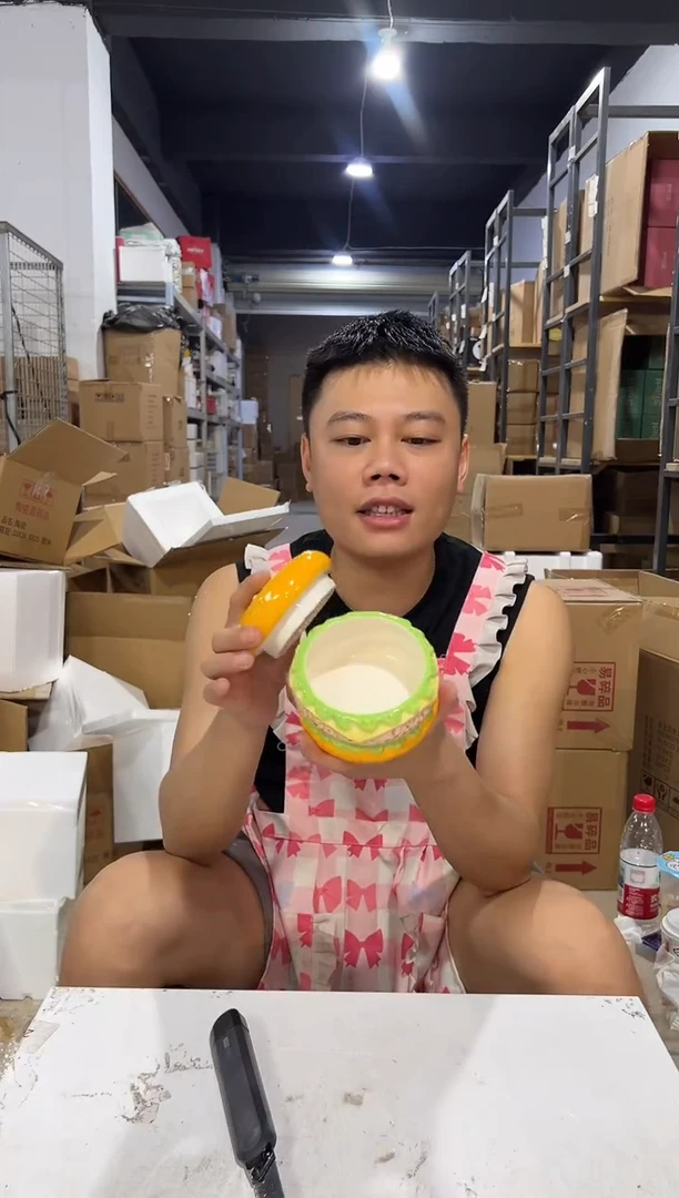 瓷片陶瓷汉堡首饰盒