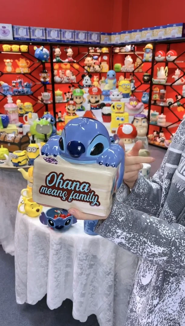 【闪购商品】.@@史迪奇陶瓷饼干罐