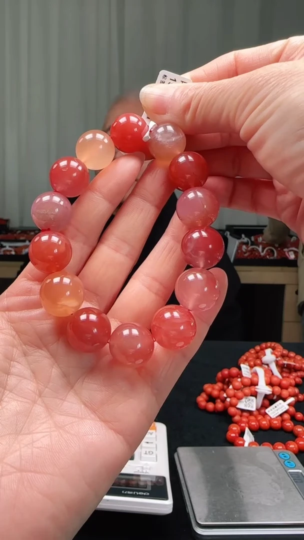 未镶嵌多样性发一件南红玛瑙15mm多宝圆珠单圈
