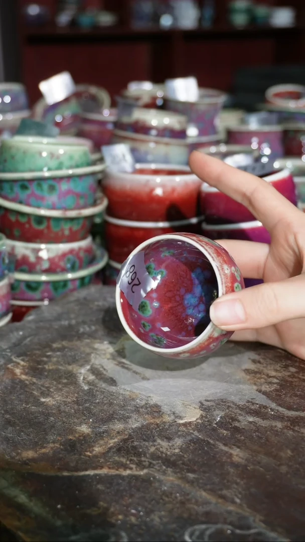 摆件陶精品窑变钧瓷茶器