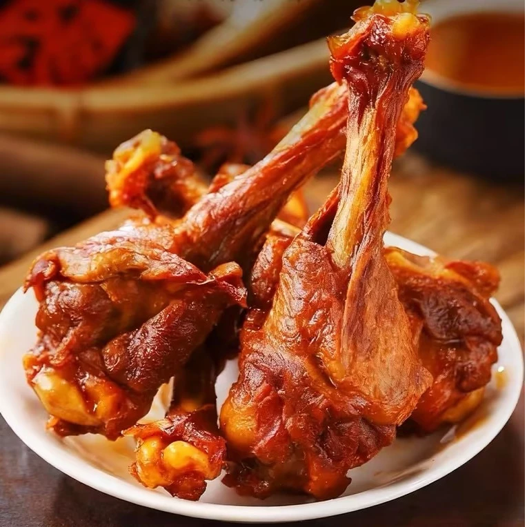 卤良将椒盐吮指鸭腿骨干香辣手撕鸭腿椒盐麻辣鸭肉解馋办公室零食