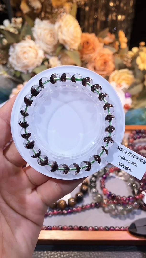 未镶嵌手链水晶聚宝盆红幽灵7m+