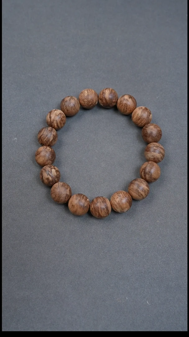 沉香手串12mm柬埔寨鹧鸪斑12.32g