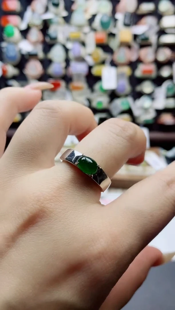 未镶嵌戒指翡翠天然翡翠A货男戒