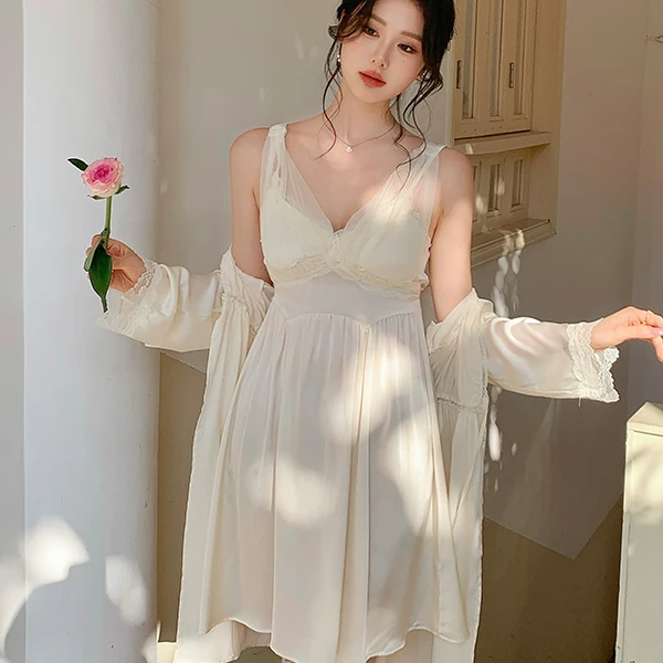 查理夫人【怀玉两件套睡裙】气质睡裙家居服蕾丝显瘦时尚夏季
