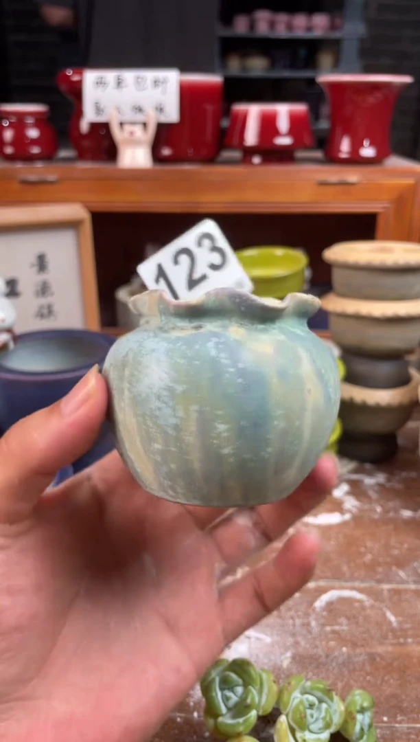 瓷片123小芳花盆编号