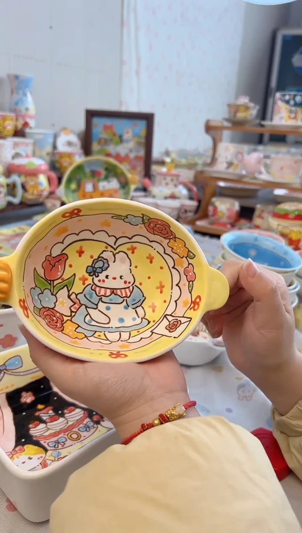 摆件陶景德镇陶瓷手绘微瑕