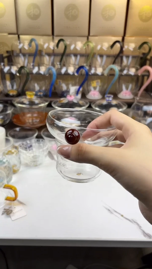 玻璃手工艺品禾器 奉珠茶漏琥珀 普通盒