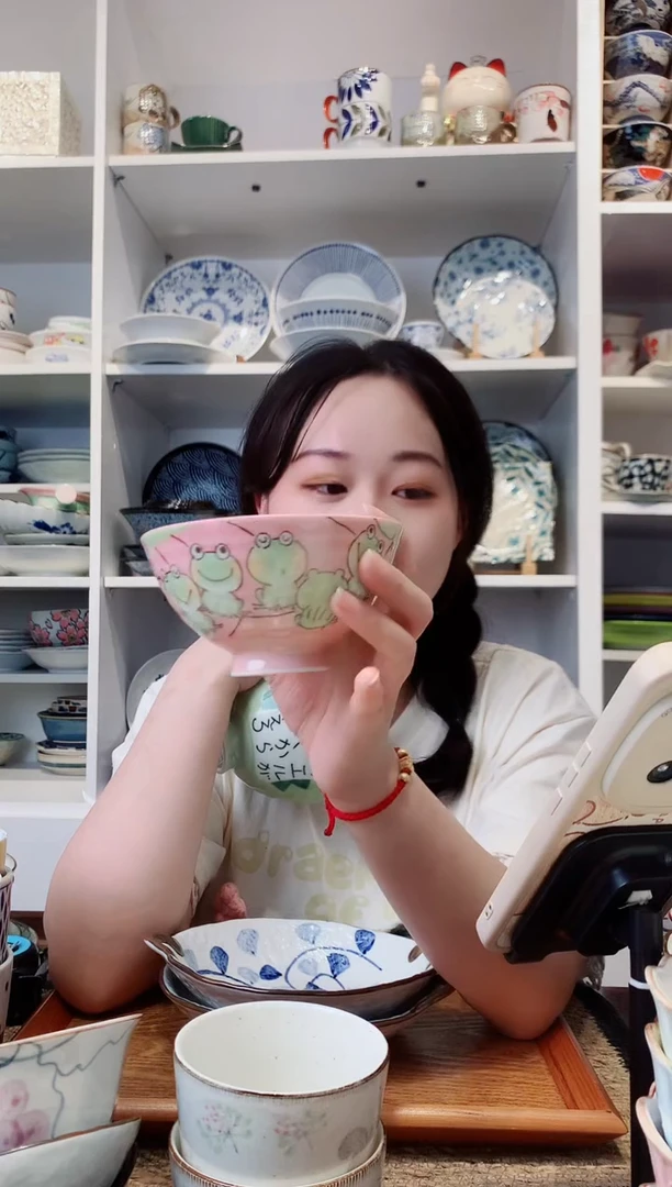 陶瓷美浓烧青蛙小号碗