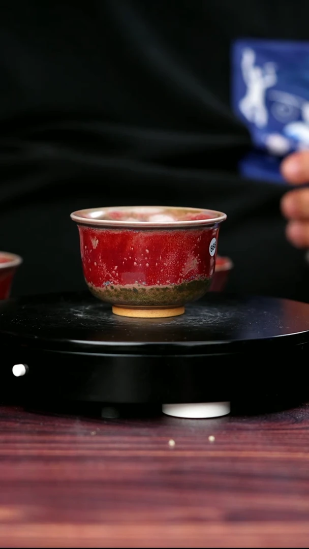 888#李朝斐一级品原矿钧瓷压手杯