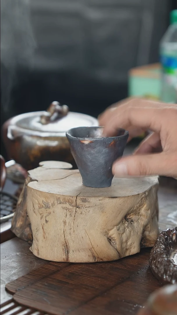 紫砂全手工手捏杯红