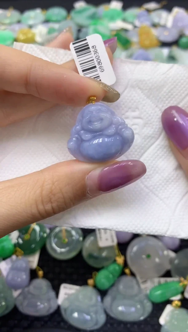 颈饰18K金镶嵌翡翠天然缅甸翡翠A货