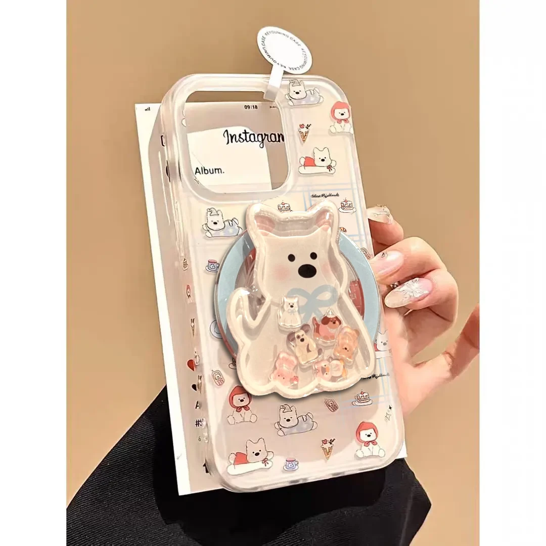 适用可爱iPhone16ProMax手机壳15茶韵故意卡通13苹果12女新款14壳