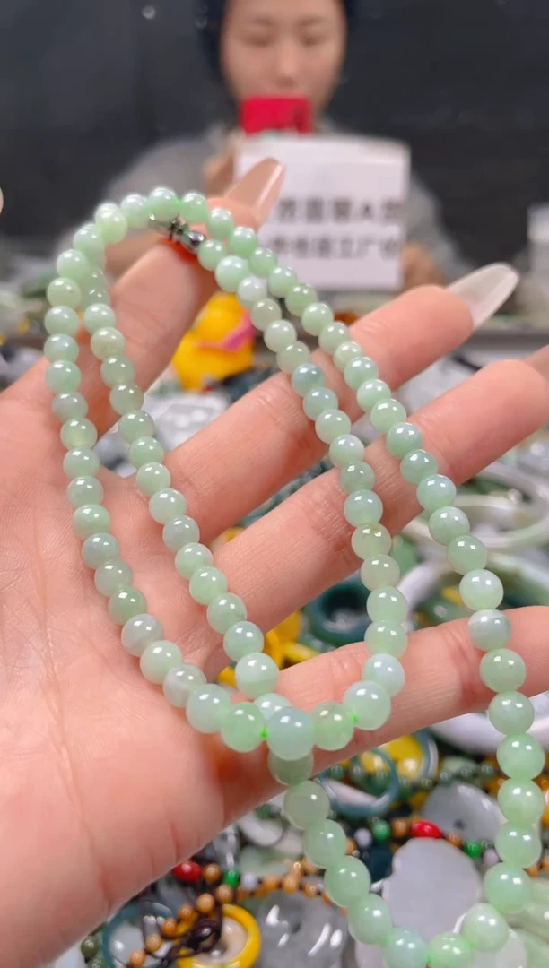 【闪购商品】翡翠颈饰未镶嵌5-6MM/U/翡翠A货一图一物