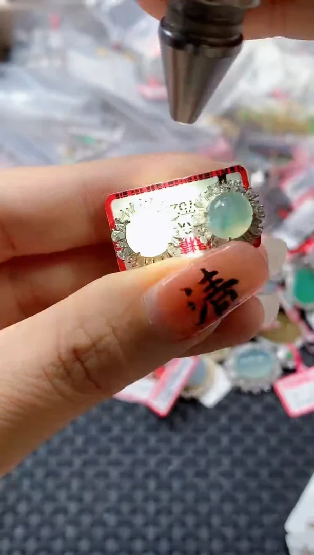 银S925镶嵌戒指翡翠天然A货缅甸翡翠