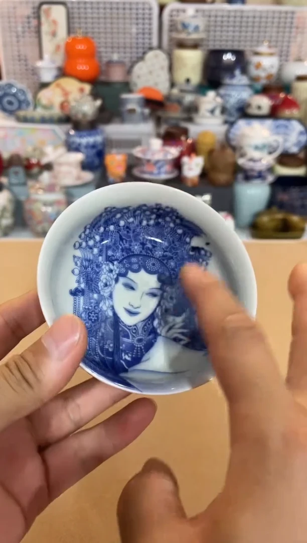 瓷片霸王别姬普洱杯