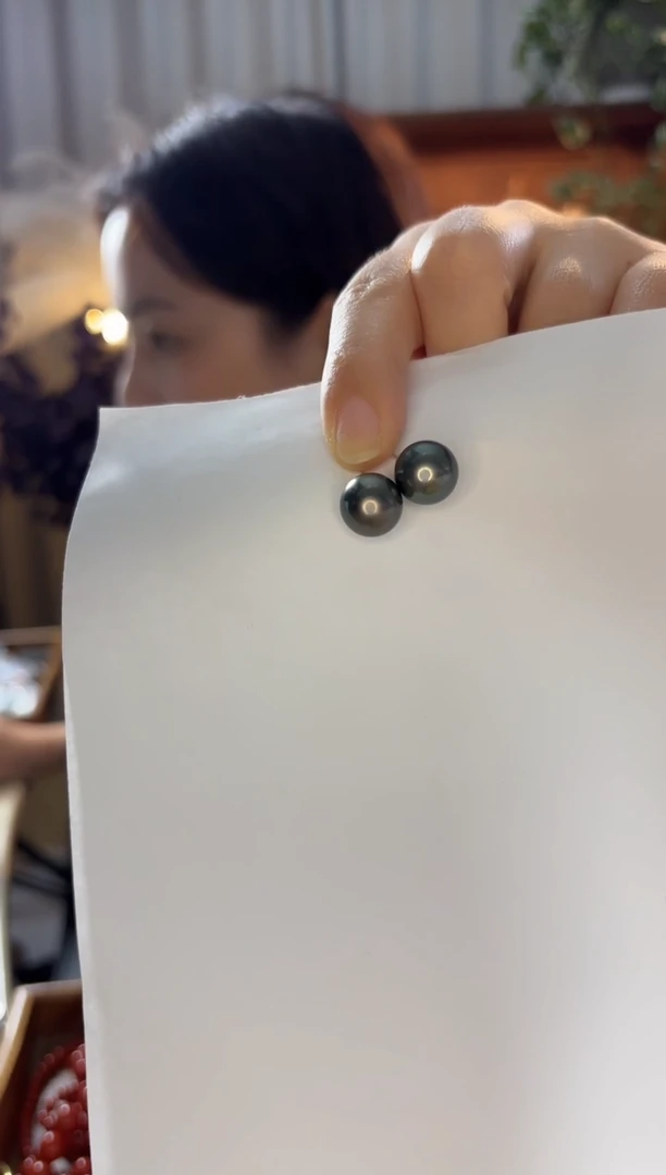 银S925镶嵌耳饰海水珍珠珍珠海水大溪地耳钉精品