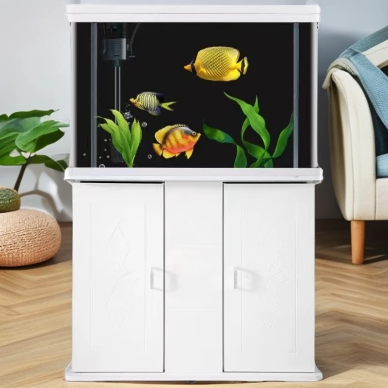 客厅适用中小型加厚玻璃一体式带氧金鱼缸带底柜可造景