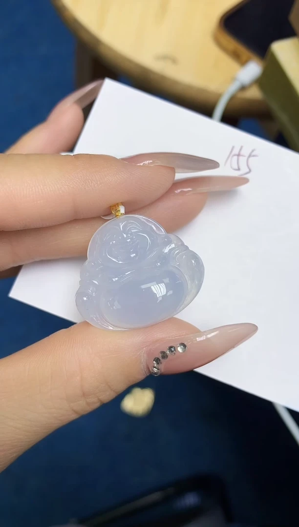 翡翠18K金镶嵌颈饰天然翡翠A货