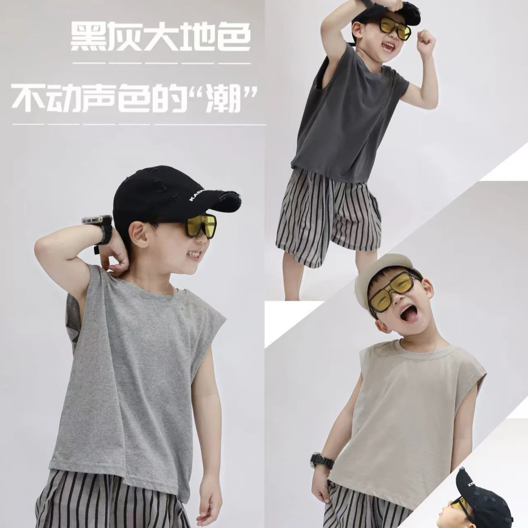 儿童韩版时尚精品定制纯色背心