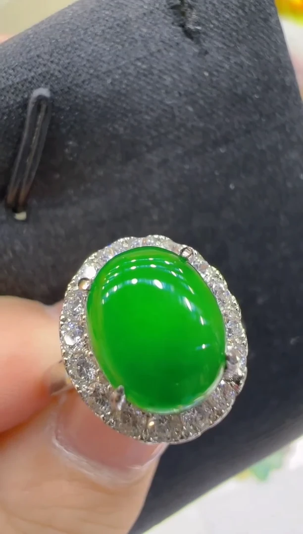 银S925镶嵌戒指翡翠多样性团购发一件