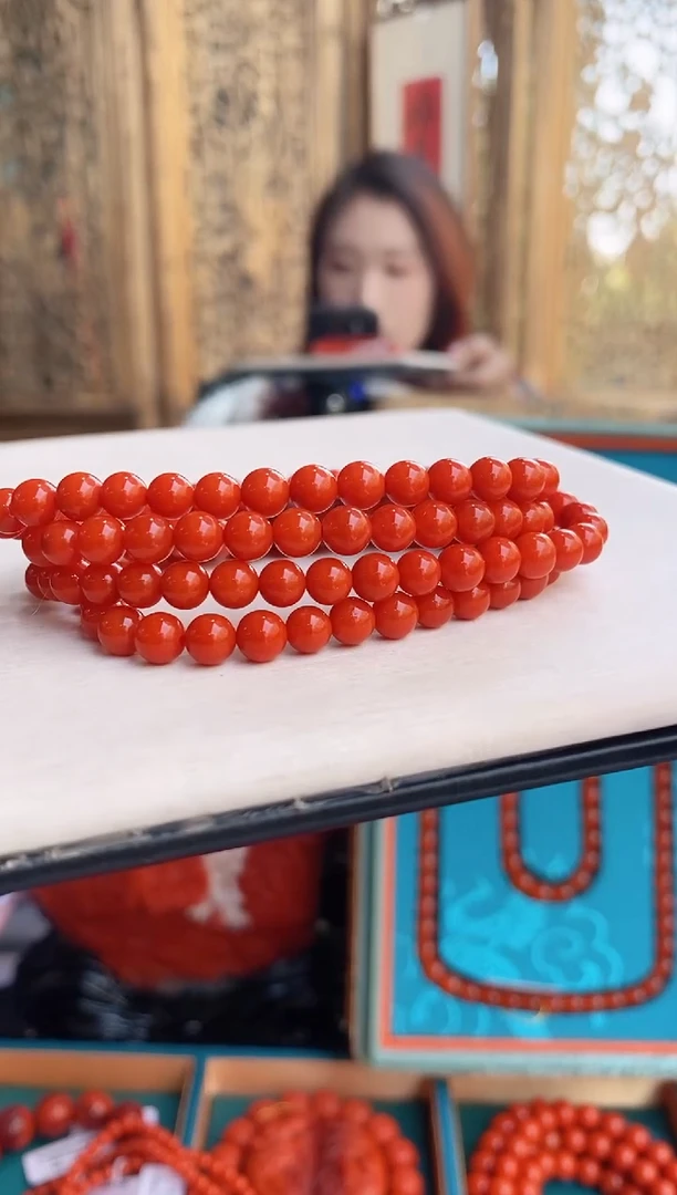 未镶嵌手串南红玛瑙保山高抛南红多圈5.5+mm